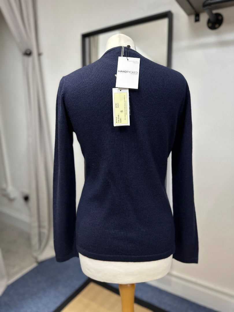 The Cashmere Company Navy Silk Cashmere Cardigan - Size S