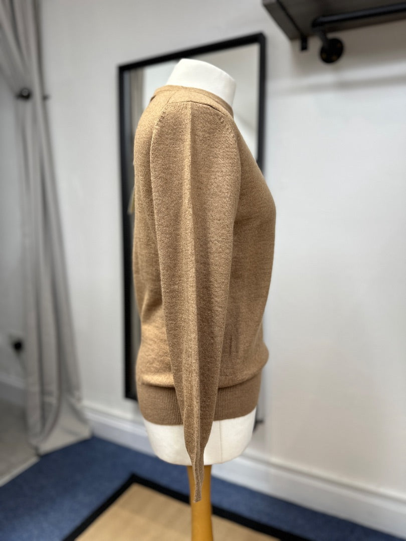 The Cashmere Company Brown Camel Wool Jumper - Size S