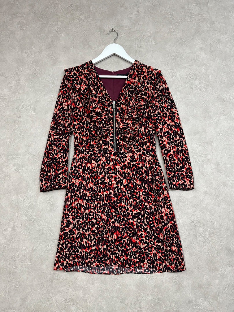 Karen Millen Black Red Purple Dress - Size 10