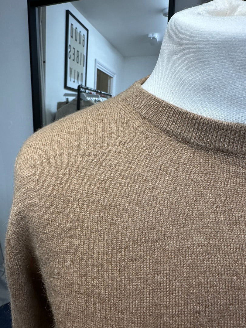 The Cashmere Company Brown Camel Wool Jumper - Size S