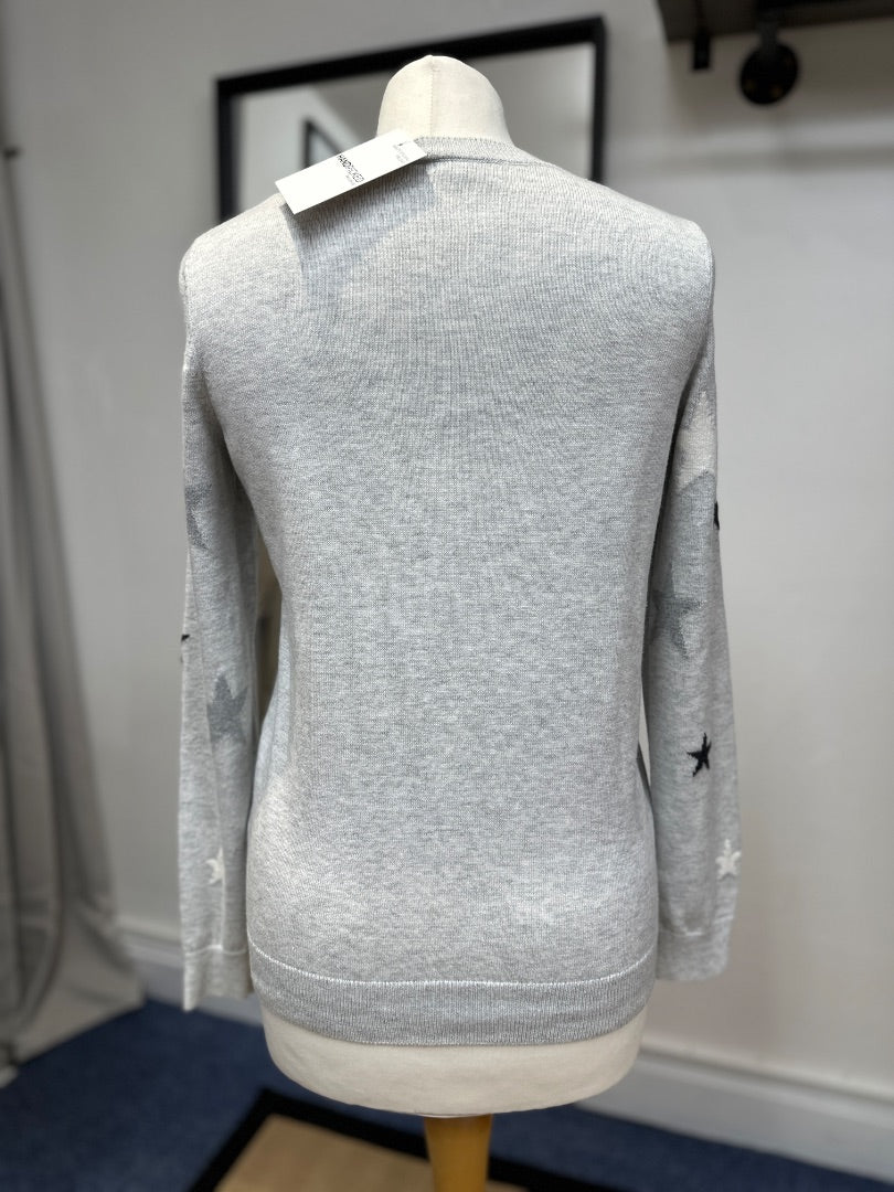 The White Company Grey Cotton Merino Wool Jumper - Size 6