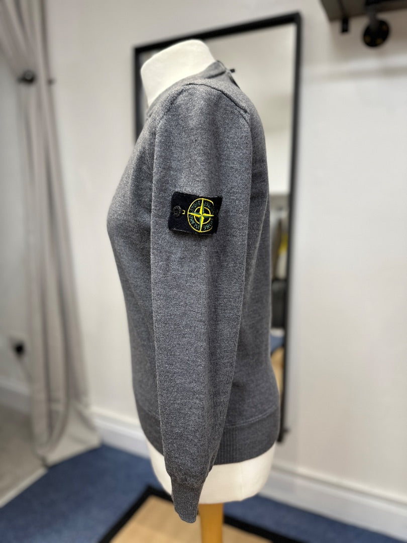 Stone Island Grey Wool Jumper - Size S