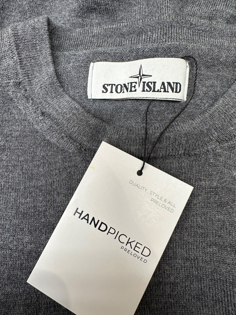 Stone Island Grey Wool Jumper - Size S