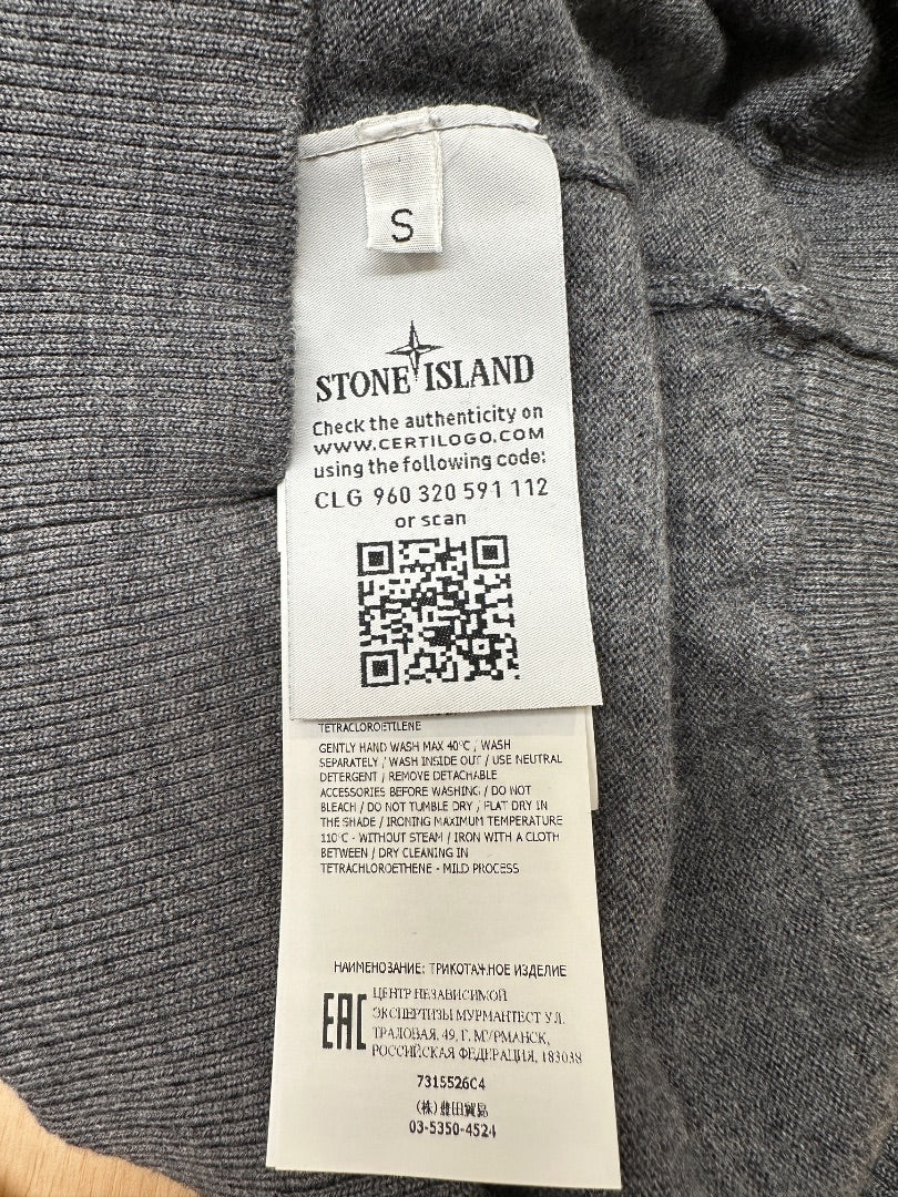 Stone Island Grey Wool Jumper - Size S