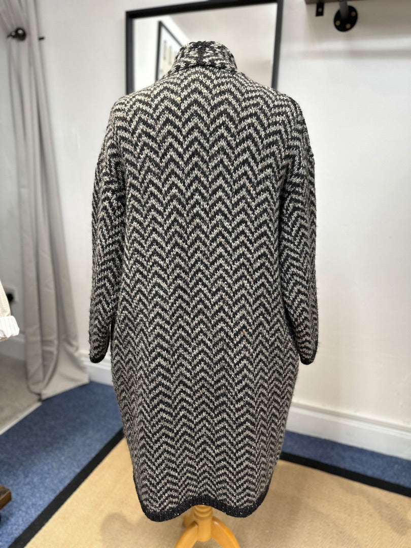 Toast Black Grey Wool Cardigan - Size M