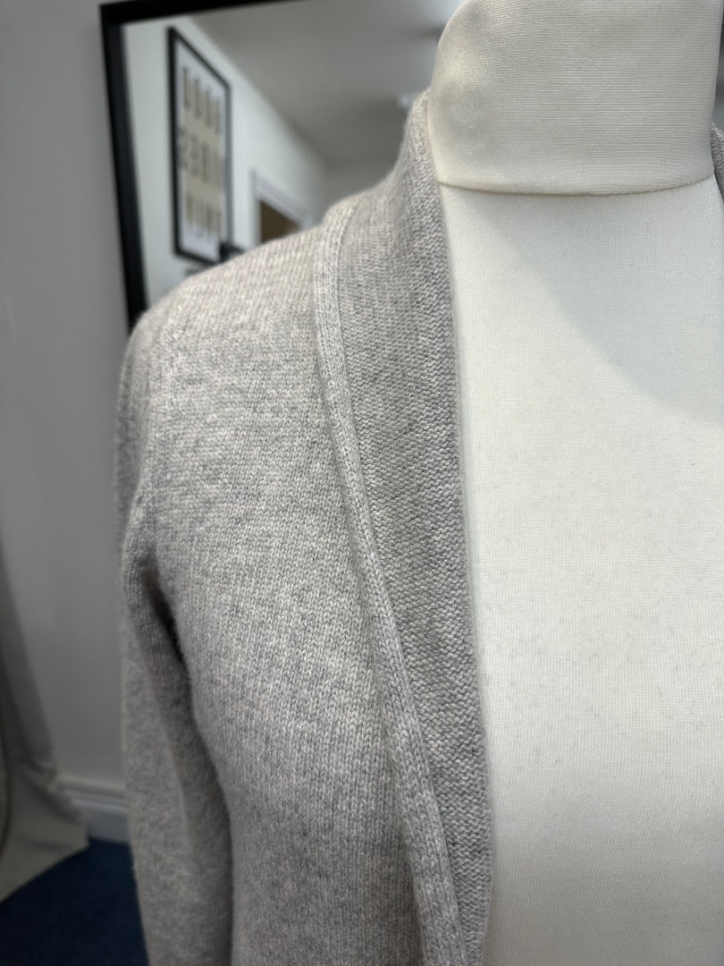 Peter Hahn Grey Wool Cardigan - Size 18