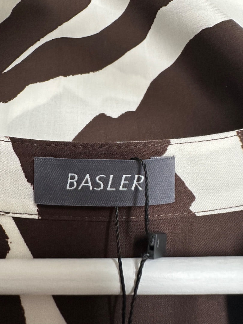 Basler Brown Cream Blouse - Size 16