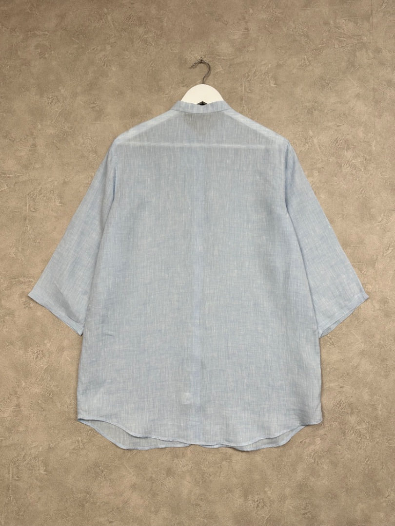 Calvin Klein Light Blue Linen Blouse - Size 10