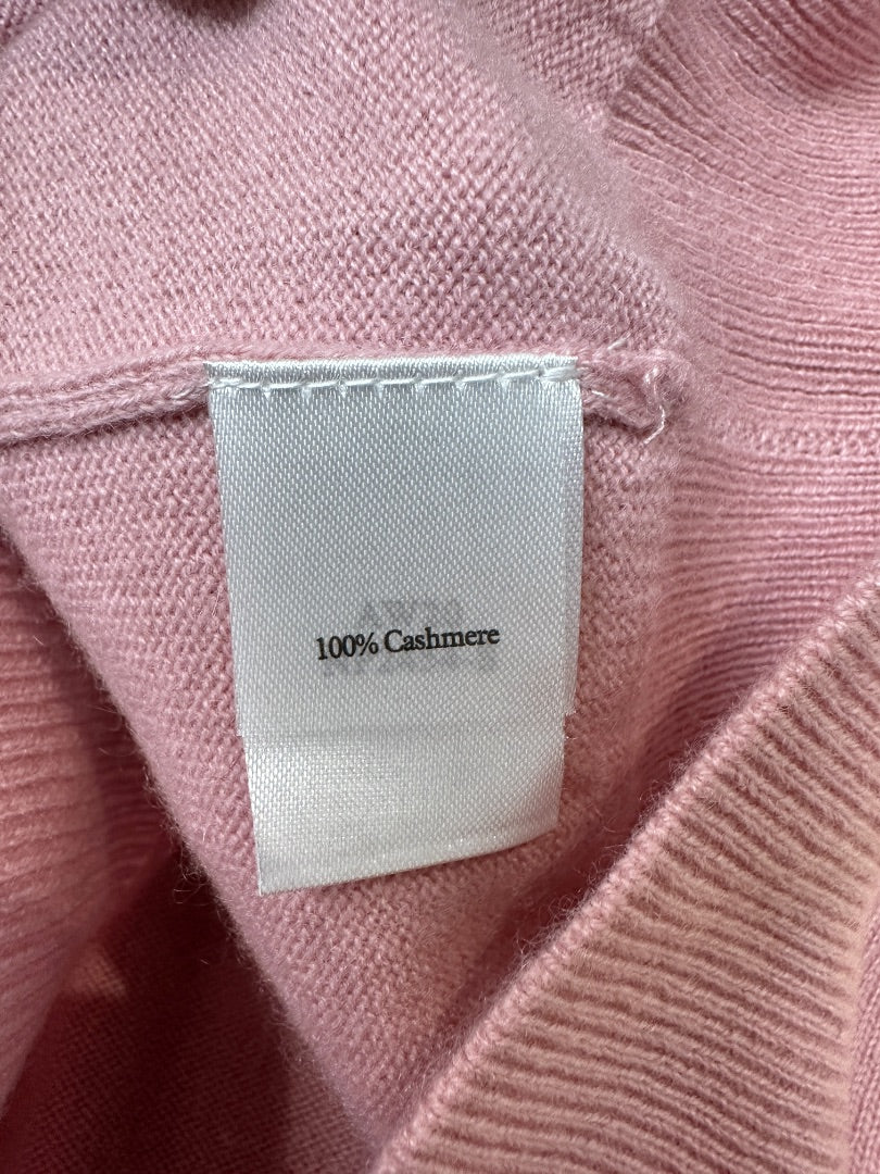 N Peal Pink Short Sleeve Cashmere Jumper - Size L