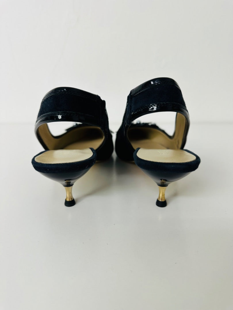 Hobbs Navy Blue Daisy Slingback Shoes - Size 6.5