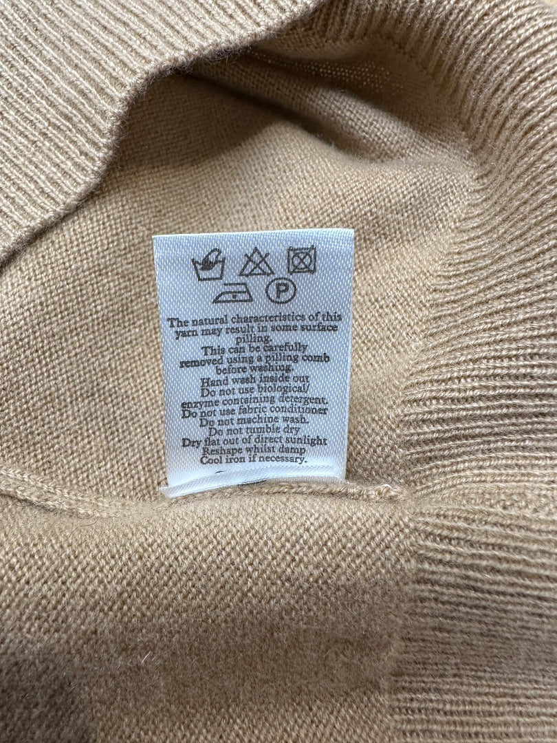 N Peal Camel Cashmere Jumper - Size L