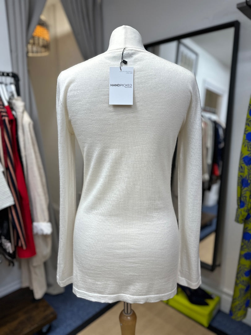 N Peal Cream Cashmere Fine Knit Top - Size M