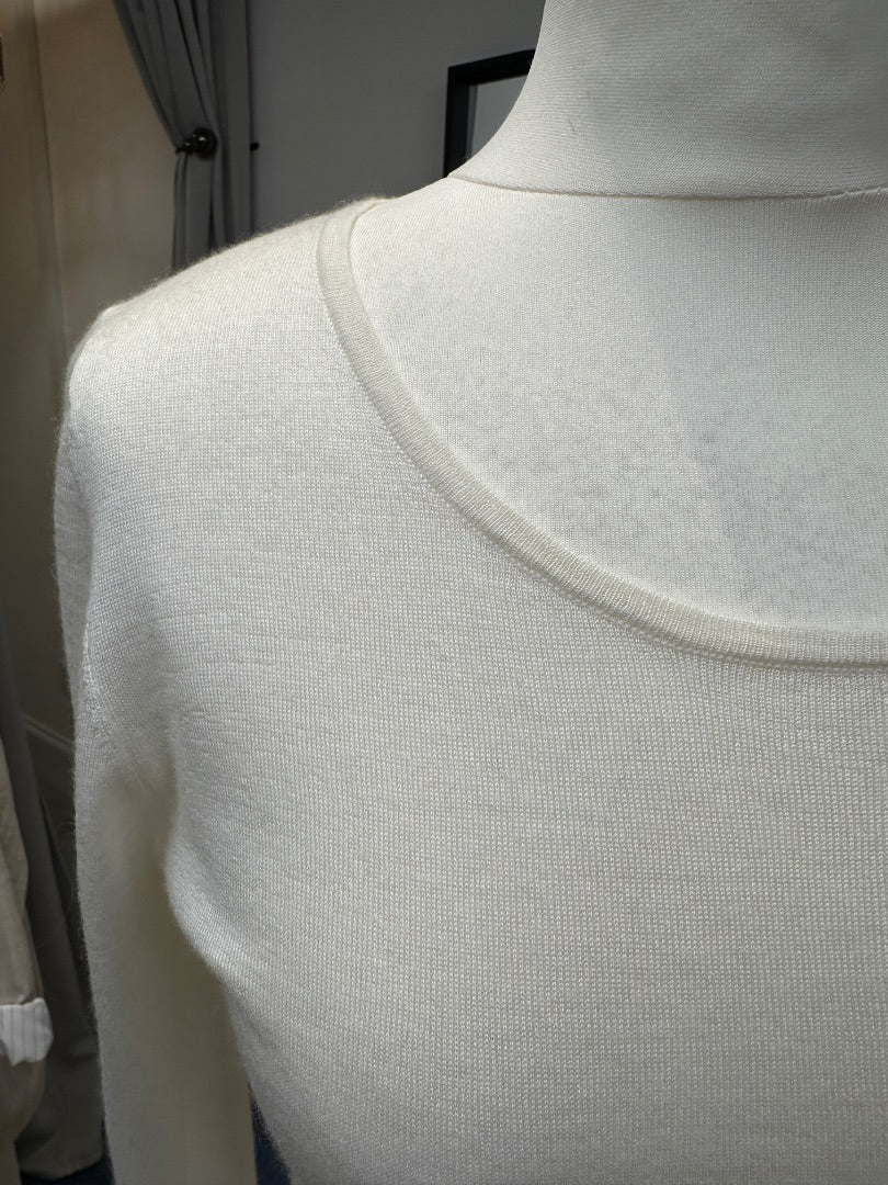 N Peal Cream Cashmere Fine Knit Top - Size M