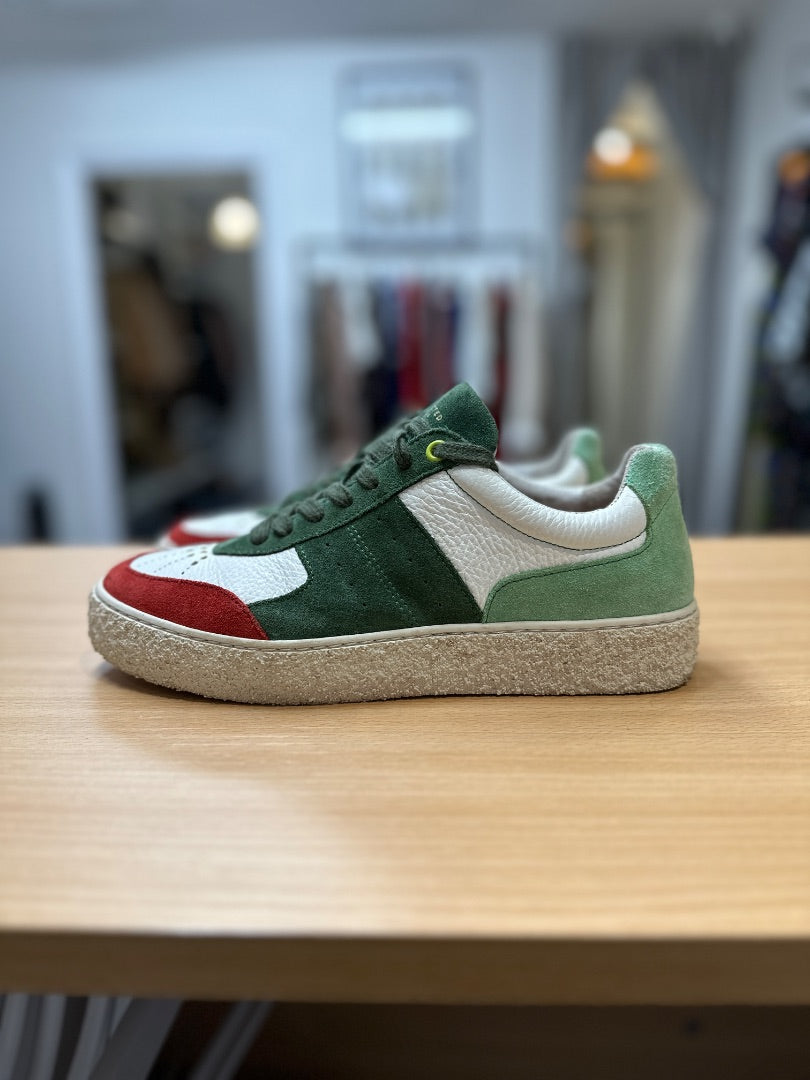 Selected Femme X White Green Red Anthropologie Suede Leather Trainers - Size 5