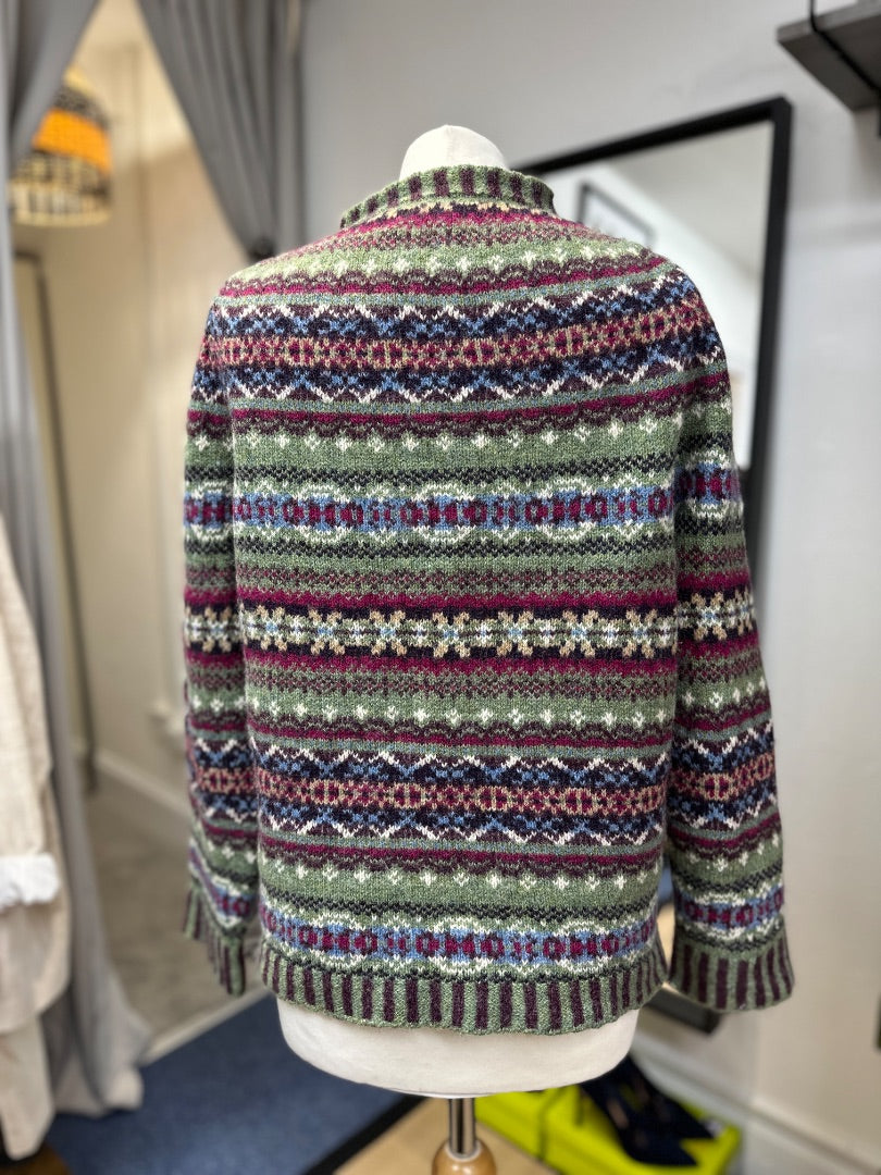 Eribé Multicoloured Westray Fairisle Cardigan - Size L