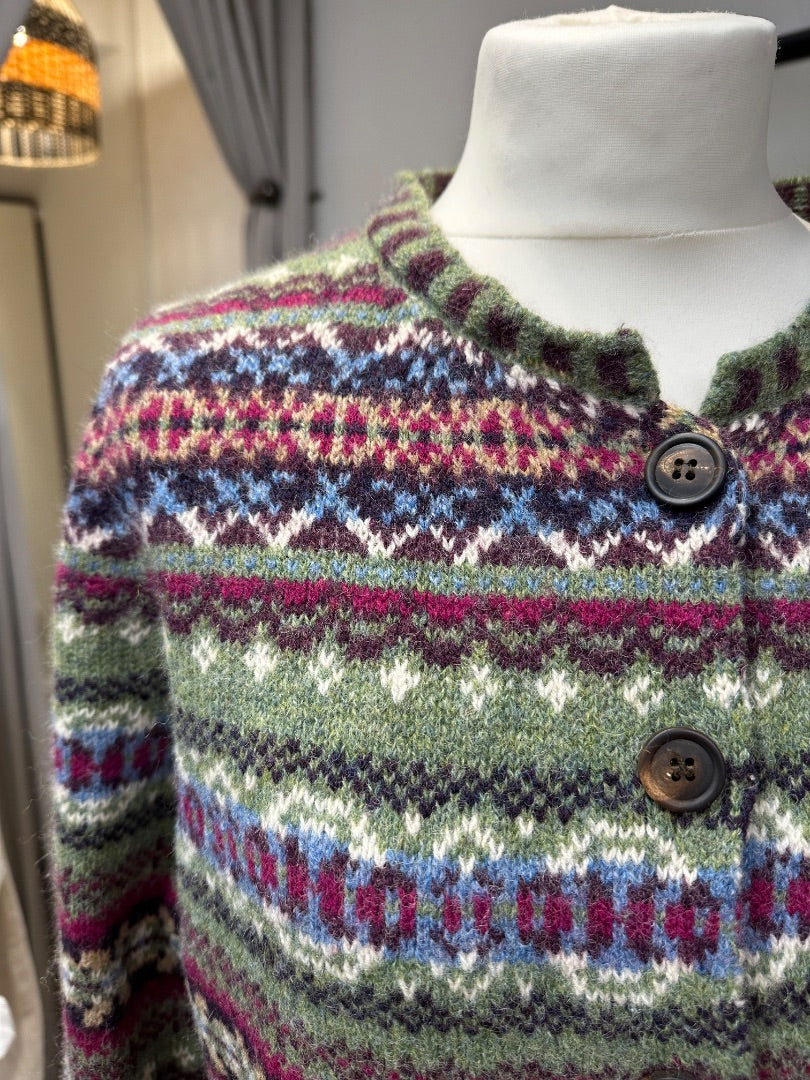 Eribé Multicoloured Westray Fairisle Cardigan - Size L