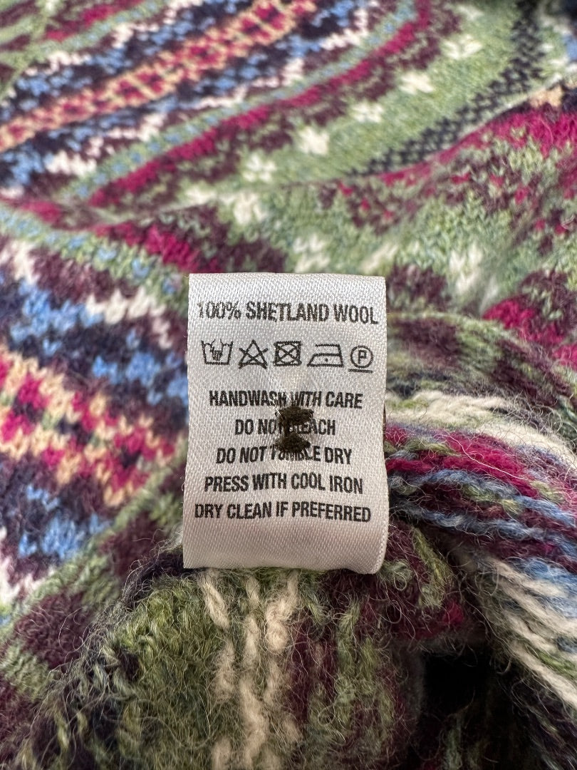 Eribé Multicoloured Westray Fairisle Cardigan - Size L