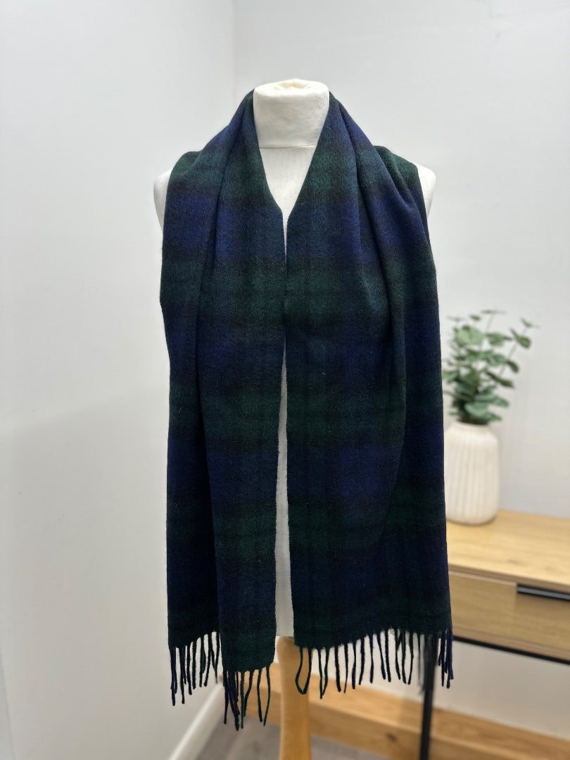 Green Blue Wool Scarf - Size