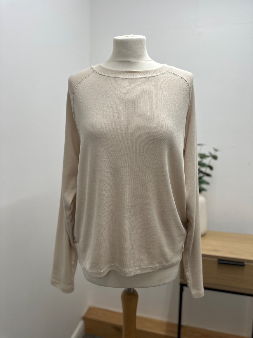 Hush Beige Jersey Top - Size S