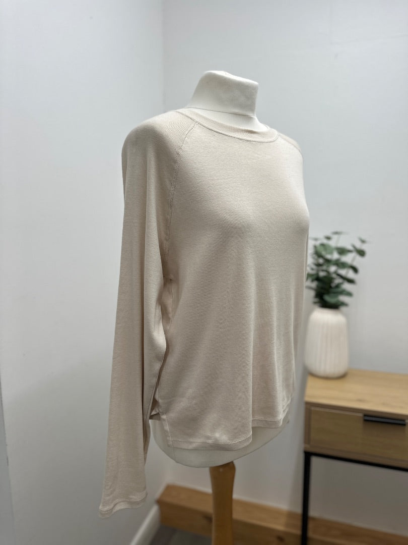 Hush Beige Jersey Top - Size S