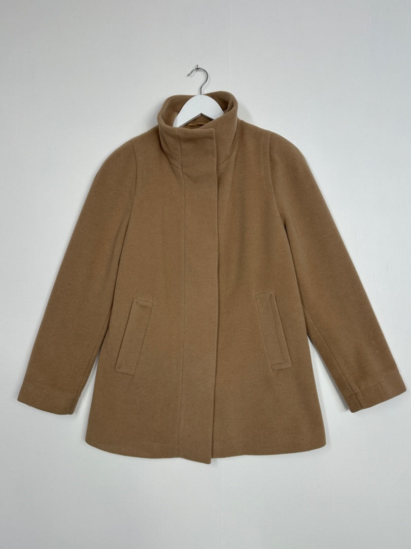 John Lewis Camel Wool Cashmere Coat - Size 10