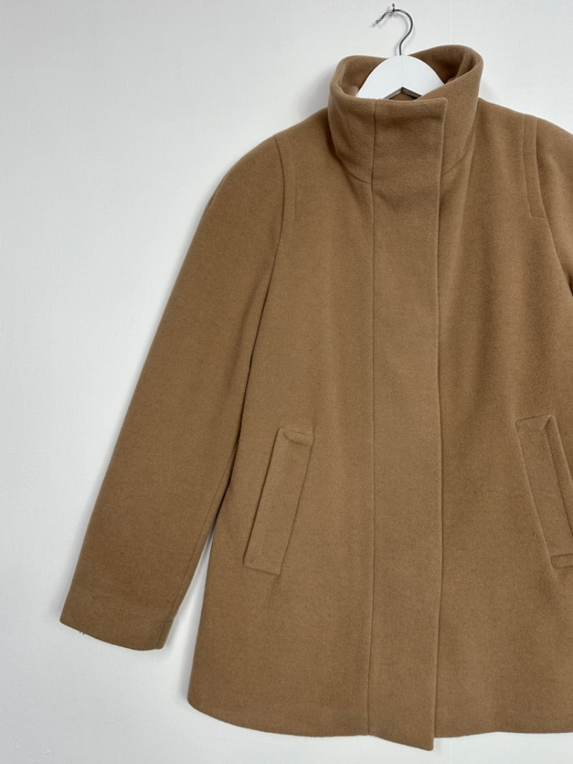 John Lewis Camel Wool Cashmere Coat - Size 10