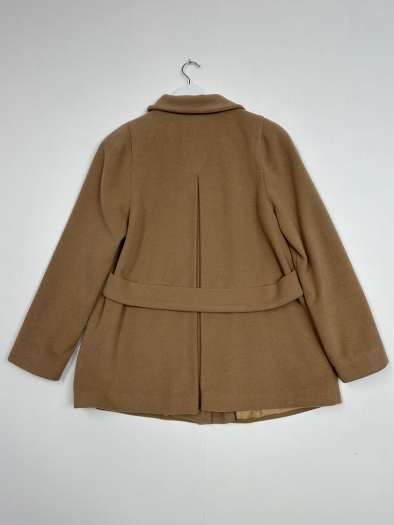 John Lewis Camel Wool Cashmere Coat - Size 10