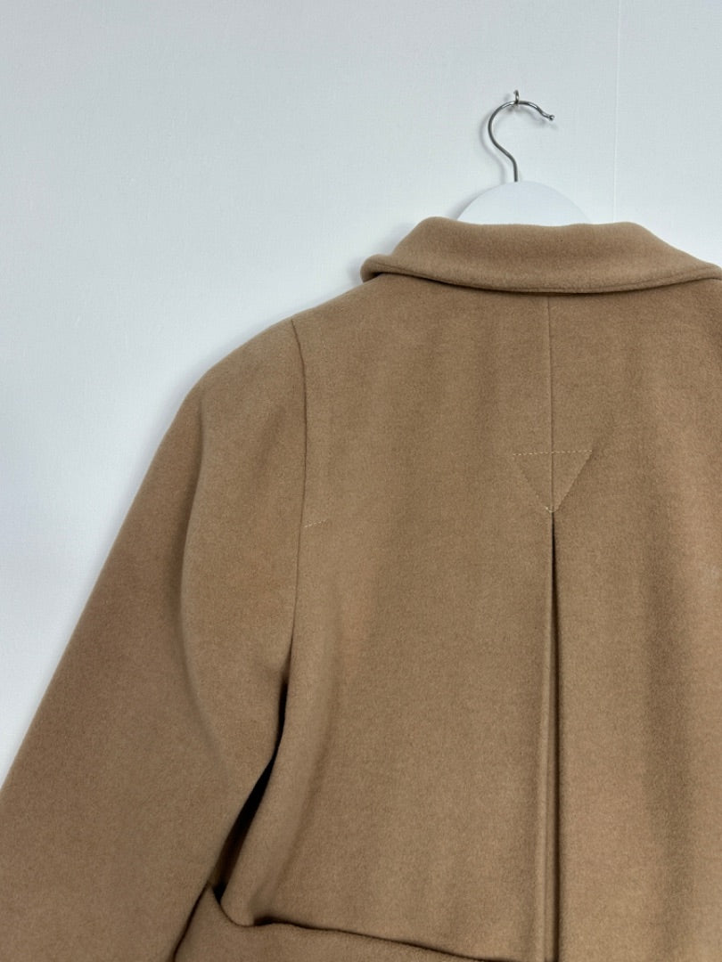 John Lewis Camel Wool Cashmere Coat - Size 10