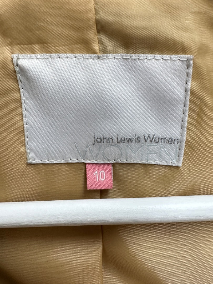 John Lewis Camel Wool Cashmere Coat - Size 10