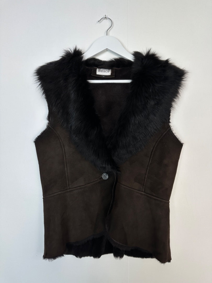 Brace Brown Black Gilet Jacket - Size Large