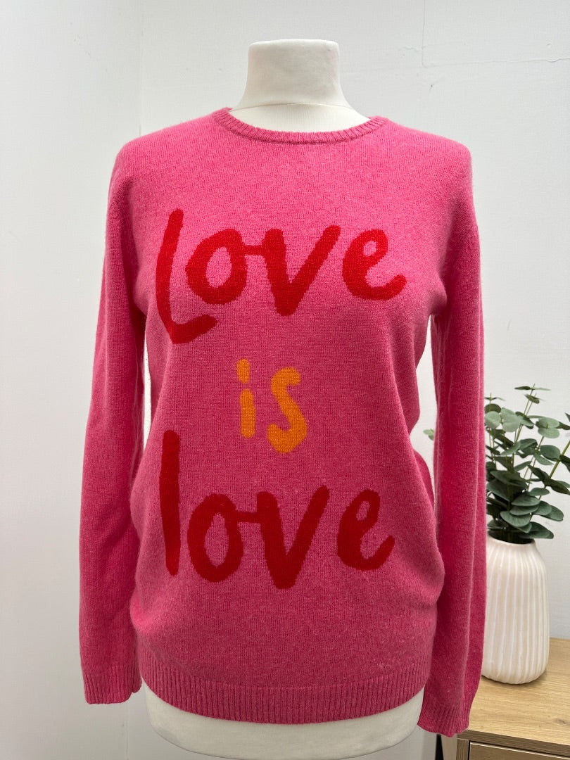 Jumper 1234 Pink Love is Love Cashmere Jumper - Size 10/12