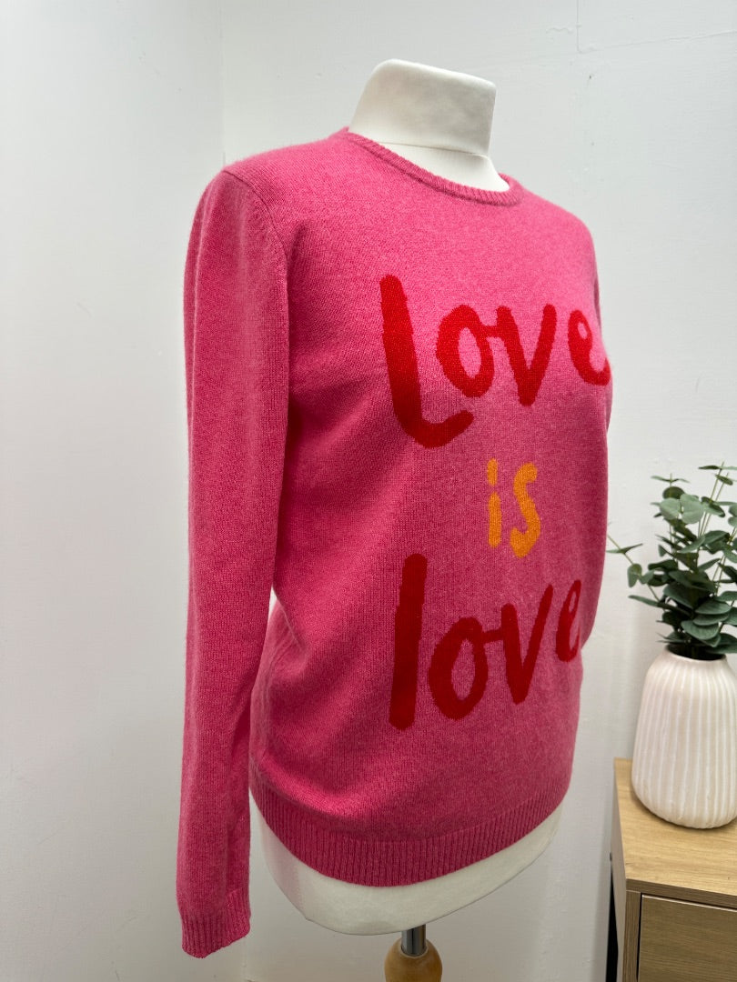 Jumper 1234 Pink Love is Love Cashmere Jumper - Size 10/12