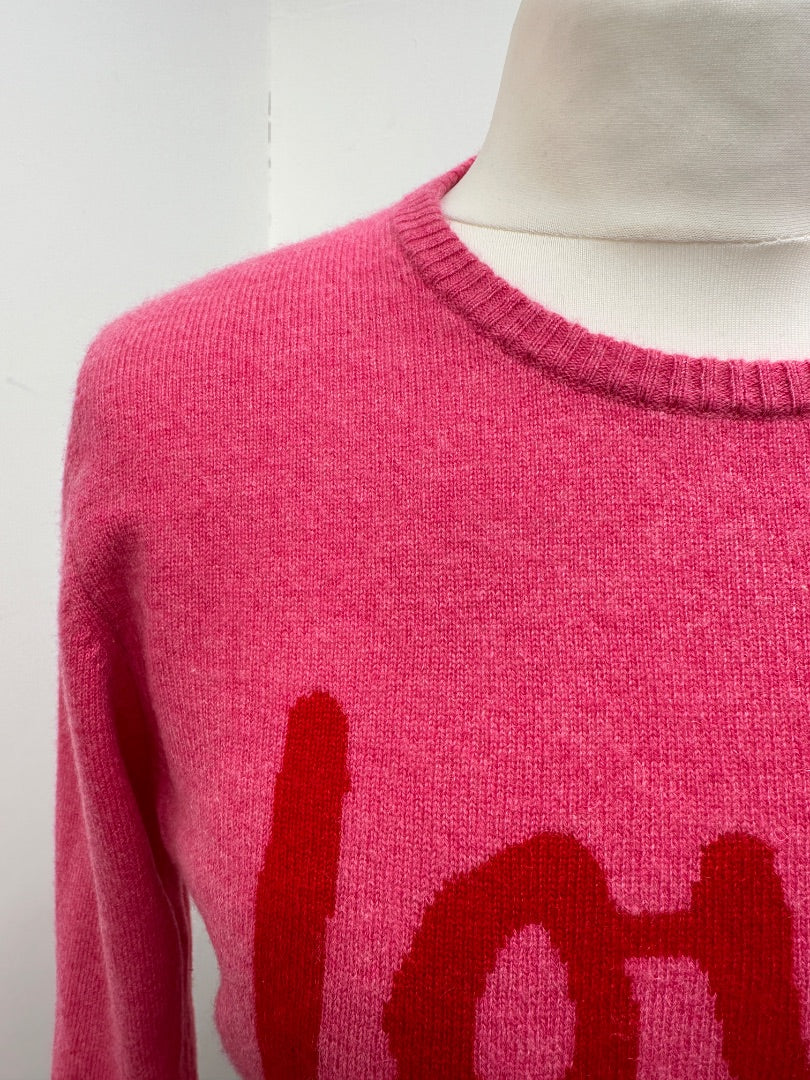 Jumper 1234 Pink Love is Love Cashmere Jumper - Size 10/12