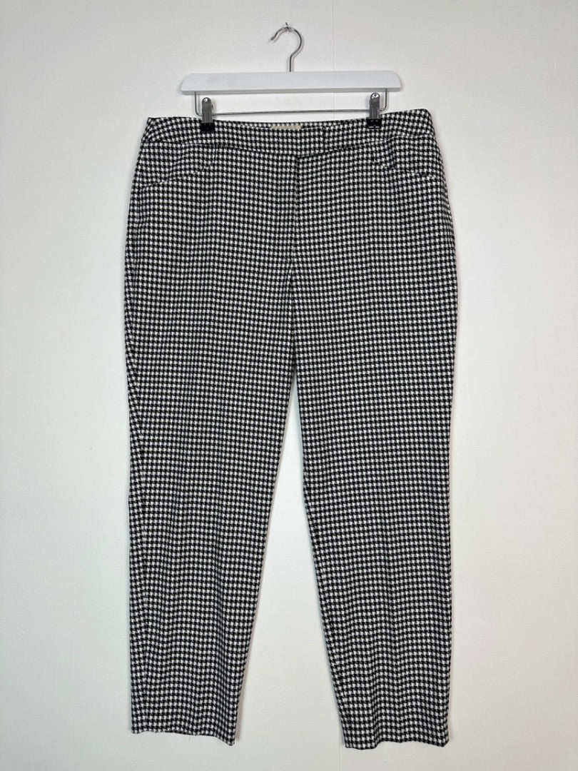 Phase Eight Black White Herringbone Trousers - Size 16