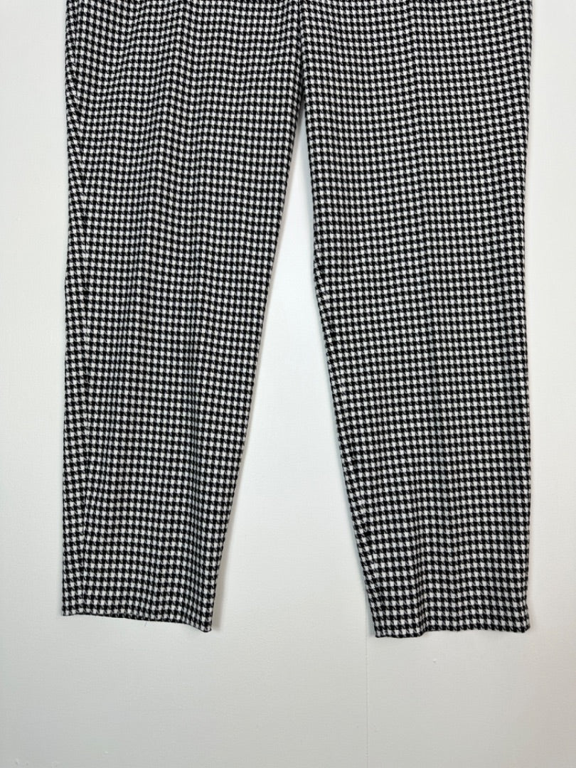 Phase Eight Black White Herringbone Trousers - Size 16