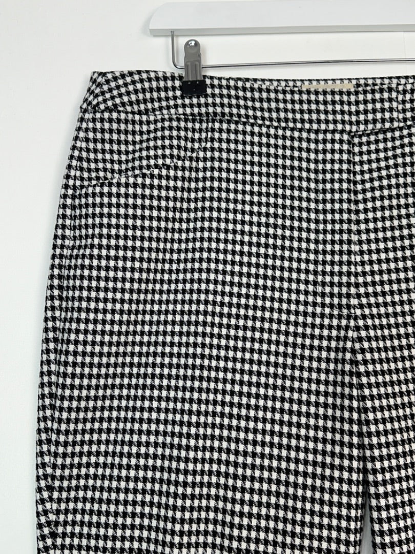 Phase Eight Black White Herringbone Trousers - Size 16