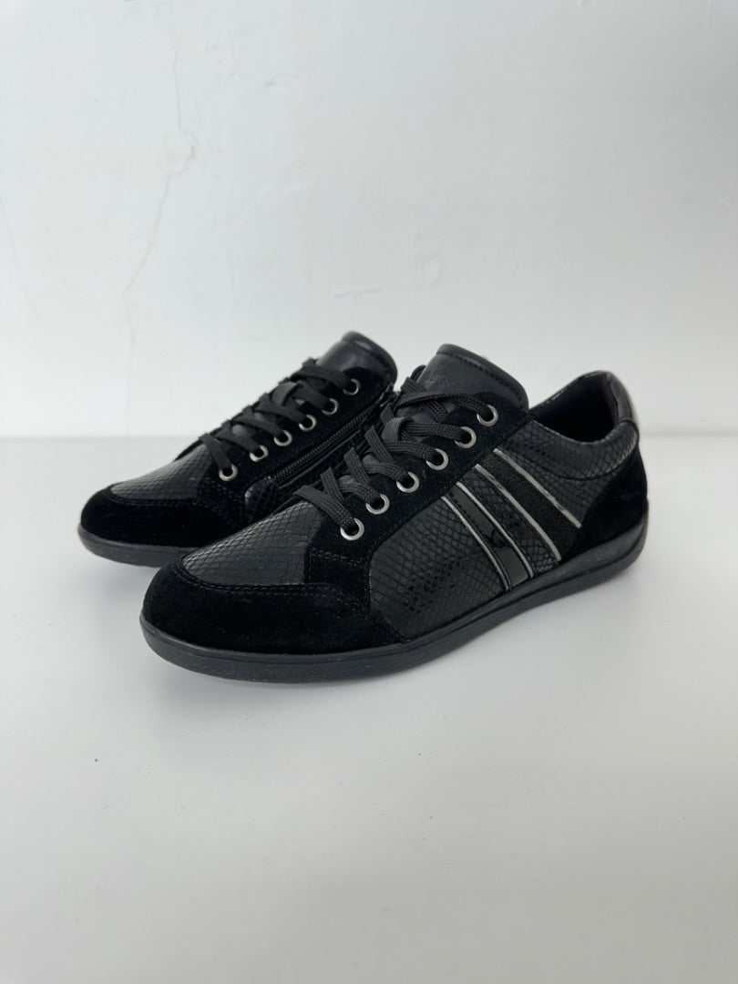 Geox Black Respira Black Zip/Lace Trainers - Size 5