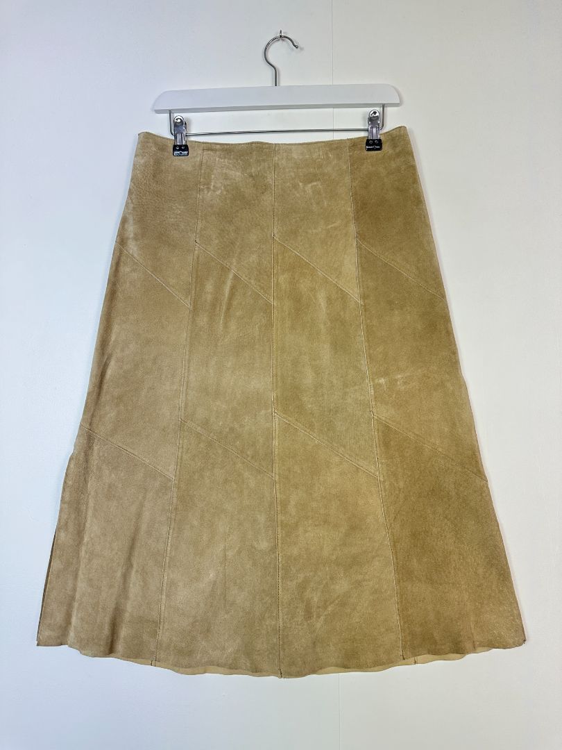 Cofi Beige Suede Skirt - Size 10