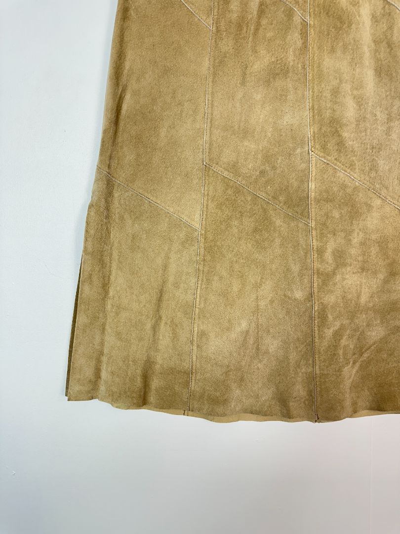 Cofi Beige Suede Skirt - Size 10