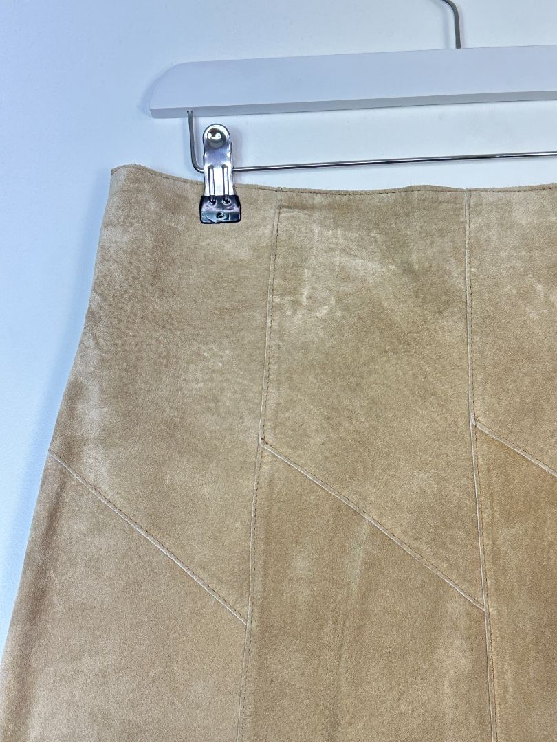 Cofi Beige Suede Skirt - Size 10