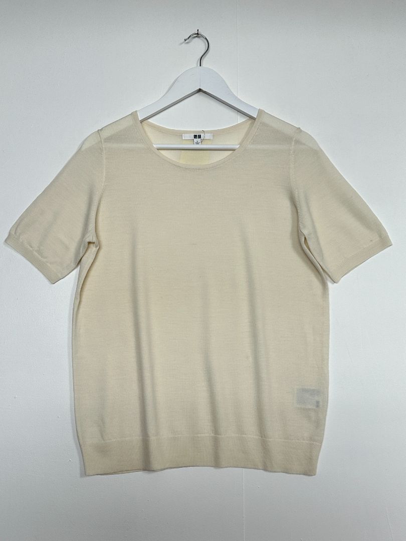 Uniqlo Cream Wool Top - Size L