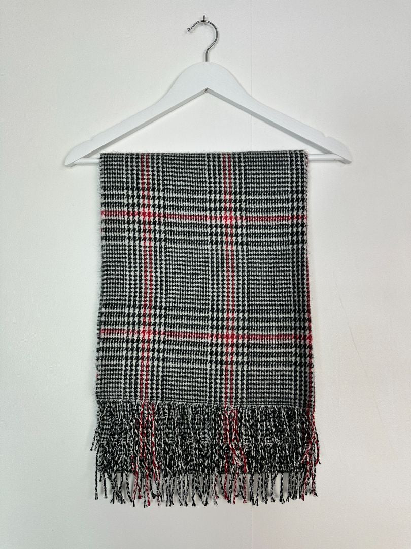 Hobbs Grey Check Fringe Scarf - Size