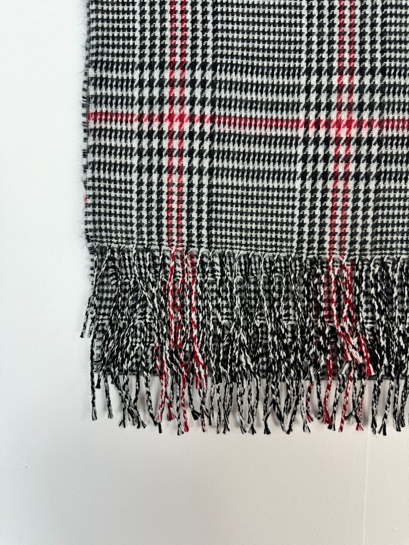 Hobbs Grey Check Fringe Scarf - Size