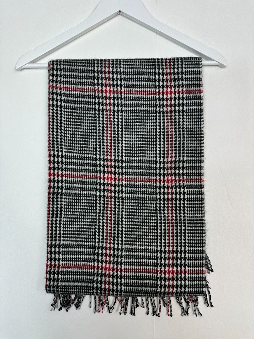 Hobbs Grey Check Fringe Scarf - Size