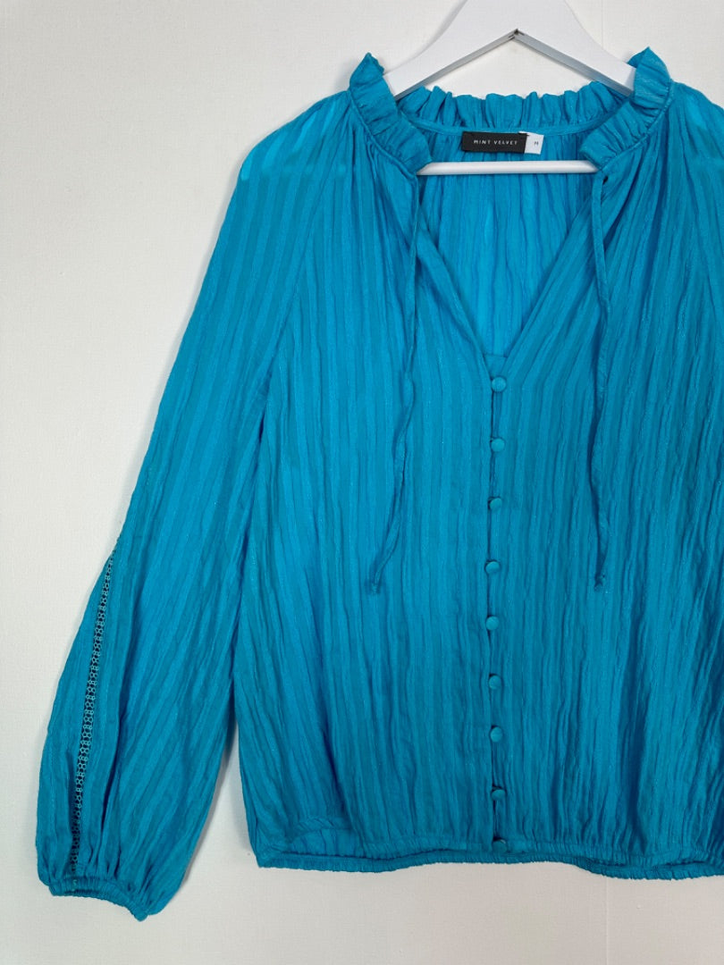 Mint Velvet Blue Gypsy Blouse - Size M