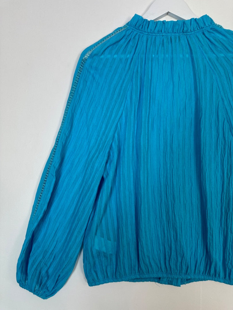 Mint Velvet Blue Gypsy Blouse - Size M