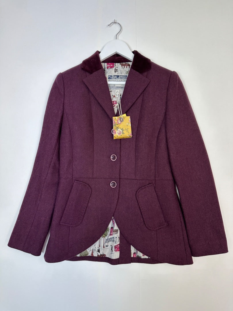 Joules Purple Tweed Blazer Jacket - Size 10