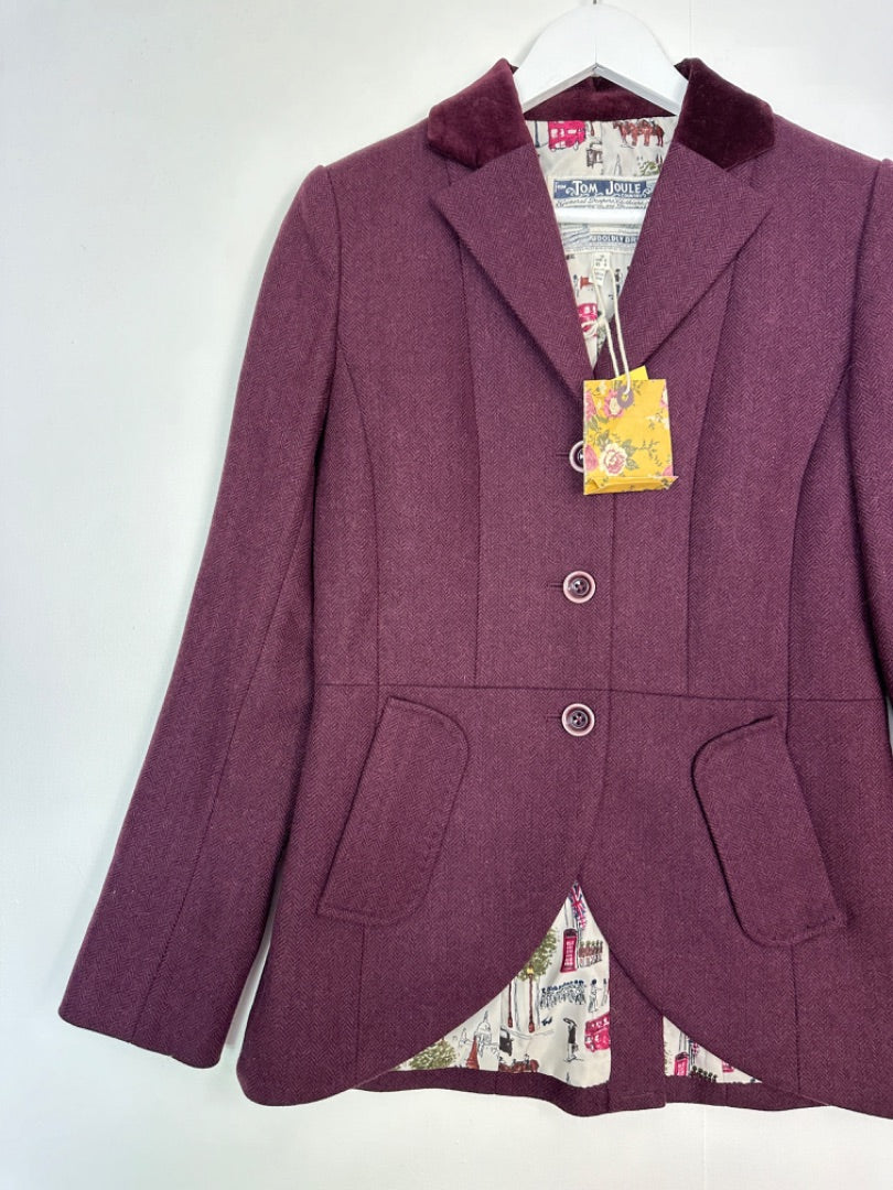 Joules Purple Tweed Blazer Jacket - Size 10