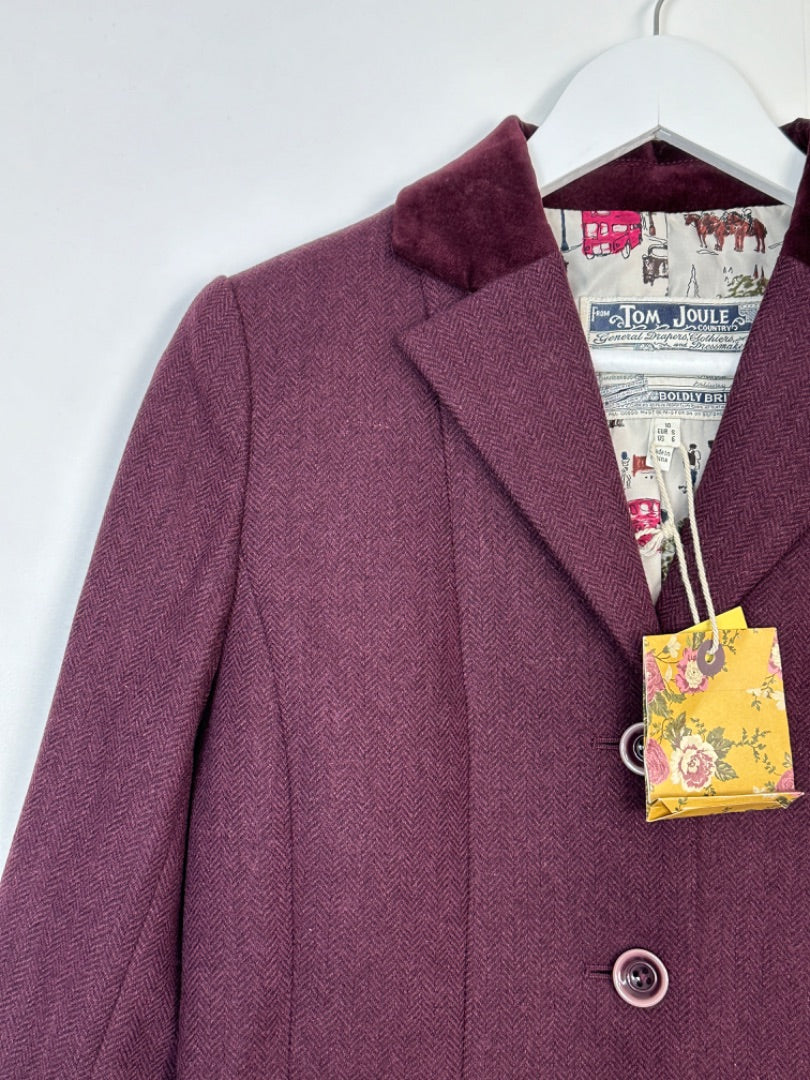 Joules Purple Tweed Blazer Jacket - Size 10