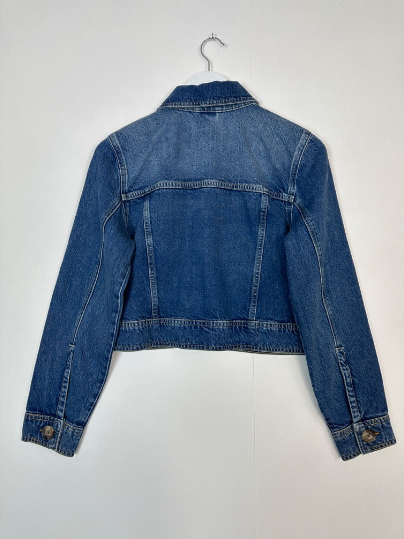 Boden Blue Cropped Denim Jacket - Size 10